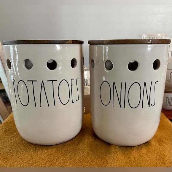 Rae Dunn Kitchen Rae Dunn Large Potato And Onion Containers Small